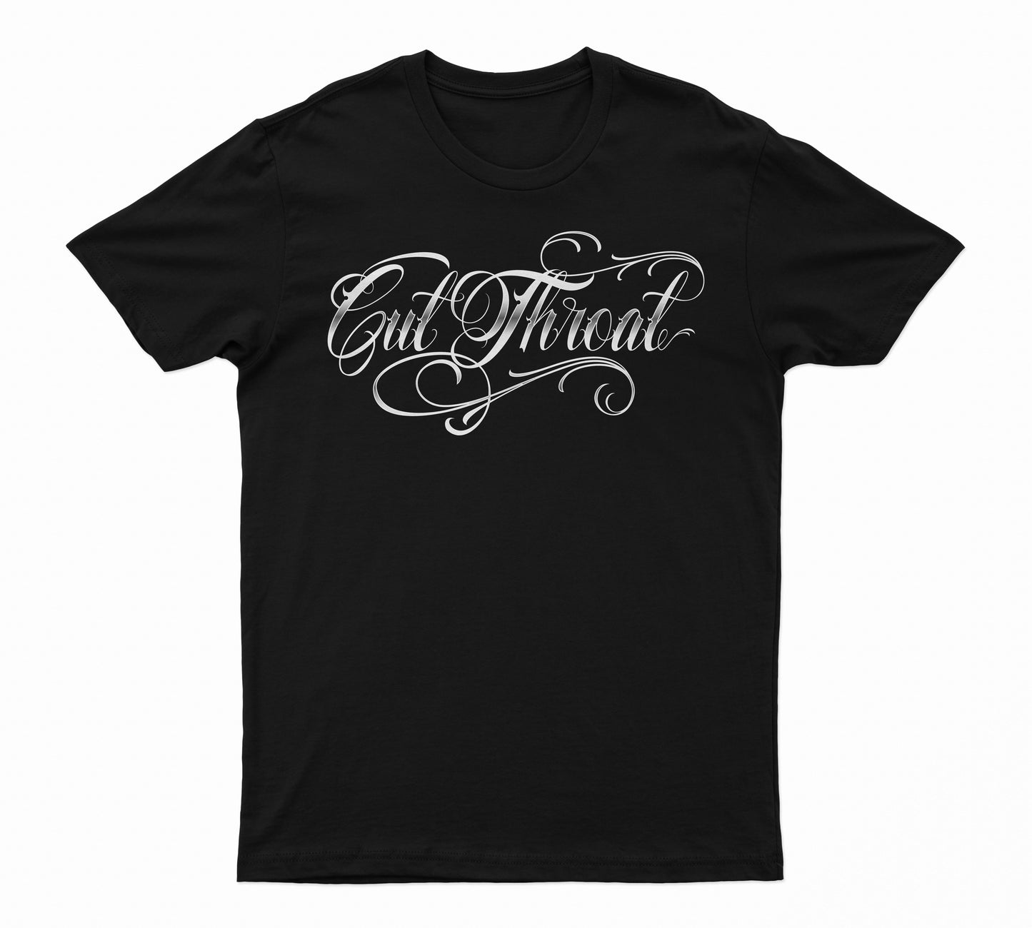Cut-Throat Script T-Shirt White Logo