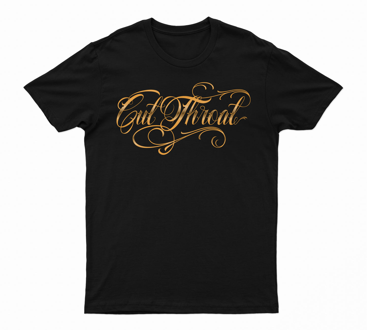 Cut-Throat Script T-Shirt (Gold)